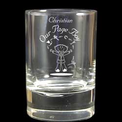 page boys Etched Character Juice Glass