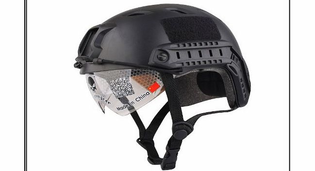 Paintball Equipment Army Military Equipment Airsoft Paintball Climbing SWAT Protective Combat Tactical Fast Helmet with Goggle Base Jump Type Black