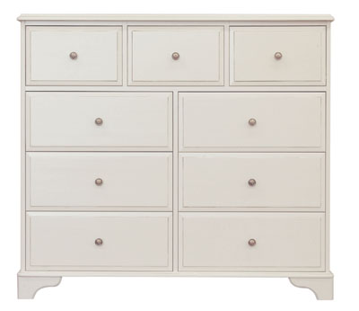 painted CHEST EXTRA WIDE 9 DWR CHATEAU