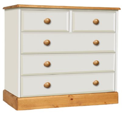 painted Chest of Drawers 2 Over 3 Drawer Wide