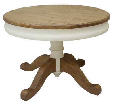 painted Pine Circular Dining Table Kitchen