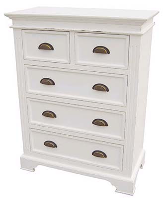painted WHITE CHEST OF DRAWERS 2 3 KRISTINA