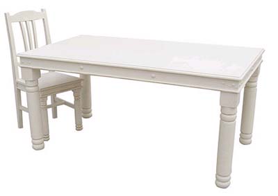 painted WHITE DINING TABLE 6FT KRISTINA