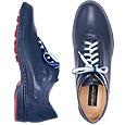 Handmade Italian Dark Blue Leather Lace-up Shoes