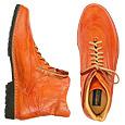 Pakerson Men` Orange Italian Hand Made Leather Ankle Boots