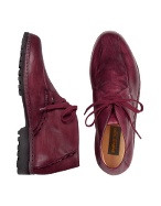 Wine Red Handmade Italian Leather Ankle Boots