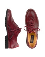 Wine Red Italian Hand Made Leather Lace-up Shoes