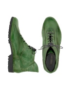 Pakerson Women` Green Genuine Italian Leather Lace-up Ankle Boots