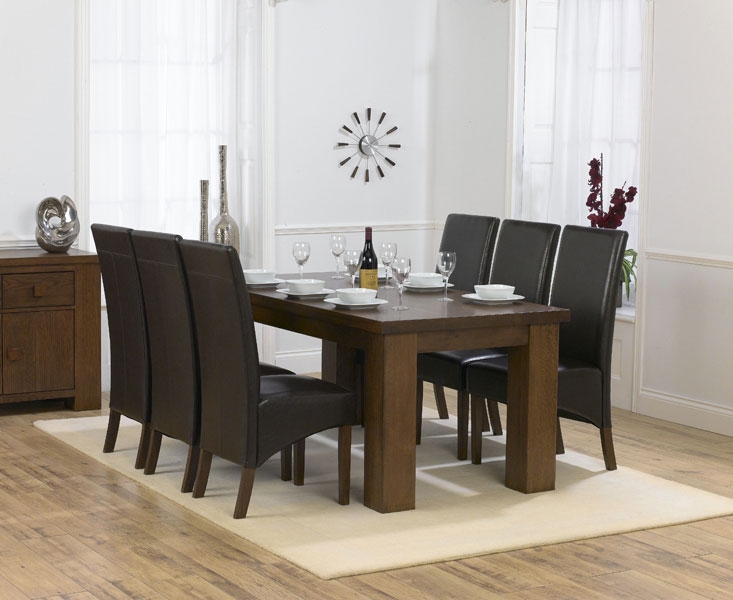 Palermo Dark Oak 180cm Dining Table and 6