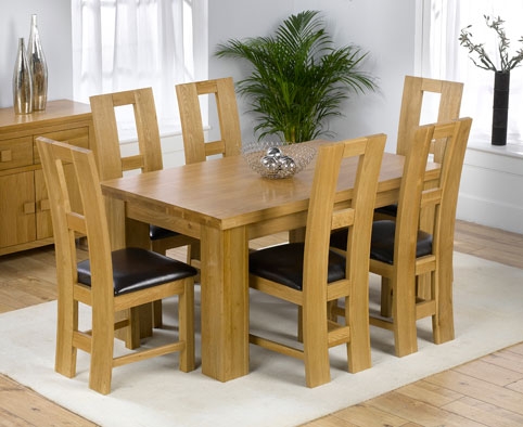 Palermo Oak Dining Table 150cm and 6 Girona