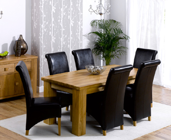 Palermo Oak Dining Table 180cm and 6 Palerrmo