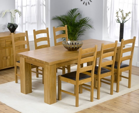 palermo Oak Dining Table 200cm and 6 Lavena