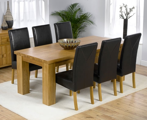 Oak Dining Table 200cm and 6 Monaco