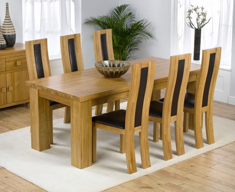 palermo Oak Dining Table 200cm and 6 Santander