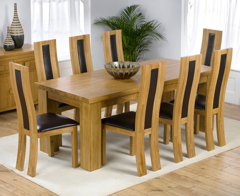 palermo Oak Dining Table 200cm and 8 Santander