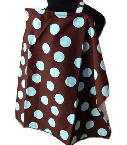 Palm and Pond Breastfeeding Cover - Brown with Baby Blue Spots