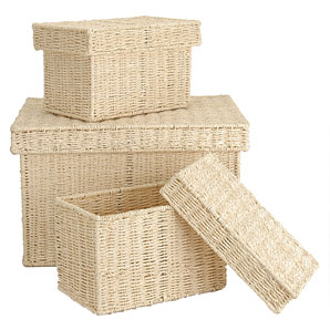 Palm Leaf Boxes- Set of 3