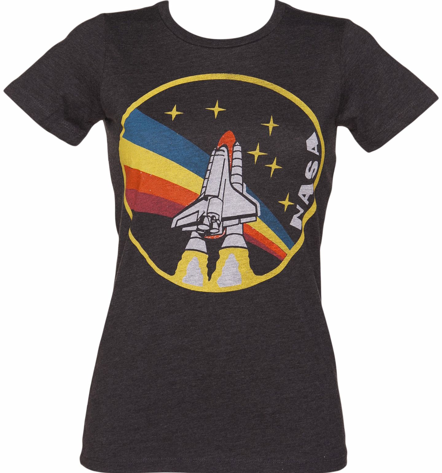 Ladies Black Triblend Rainbow NASA T-Shirt from