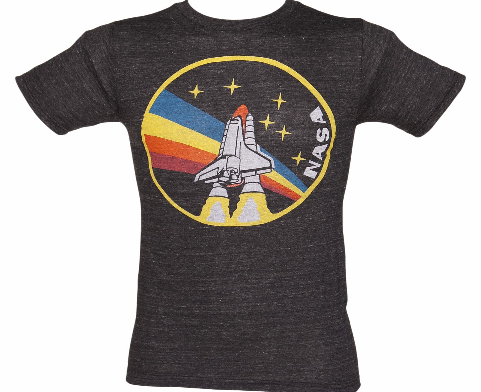 Mens Black Triblend Rainbow NASA T-Shirt from