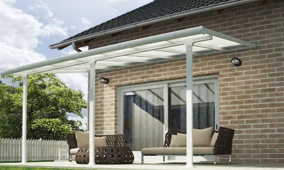 Palram Pergola Patio Cover Feria 3 x 4.25m with Robust Structure for Year-Round Use - White