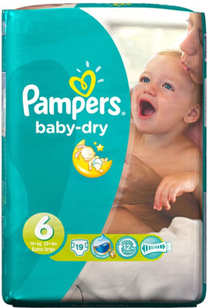 Baby Dry Nappies Extra Large Size 6 19