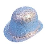 Pams Bowler Hat Glitter Silver