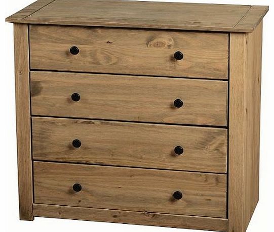 Panama Chest of Drawers Solid Pine 4 Drawer Bedroom Furniture Waxed *Brand New*