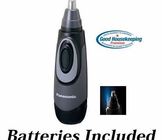 All-in-One Nose & Ear Hair Trimmer with Built-in Light, Wet/Dry Operation & Dual-Edge Stainless Steel Blade