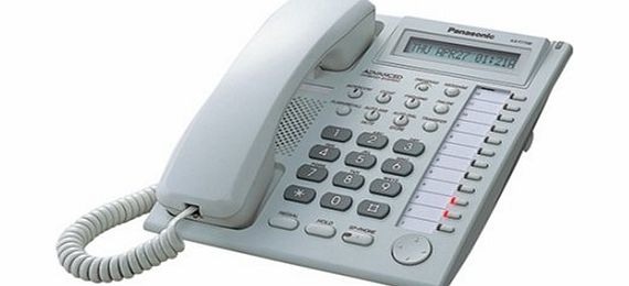 Panasonic KXT7730EW 12 Key Hands Free Display Telephone - Works with KXT206E and KXTA624 Telephone Systems - White
