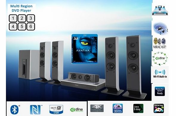  SC-BTT505 (SCBTT505) BLU-RAY HOME THEATRE SYSTEM 1200W OUTPUT WITH MULTIREGION DVD PLAYER / 5.1 CHANNEL FULL HD / 4K PLAYBACK/ WITH BLUETOOTH AND NFC / WIRELESS REAR SPEAKERS / BUNDLE INCLUD
