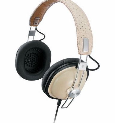 Panasonic RP-HTX7AE-C Lightweight Retro Style Monitor Headphones with Single Side Cord and One Side Monitoring System- Cream