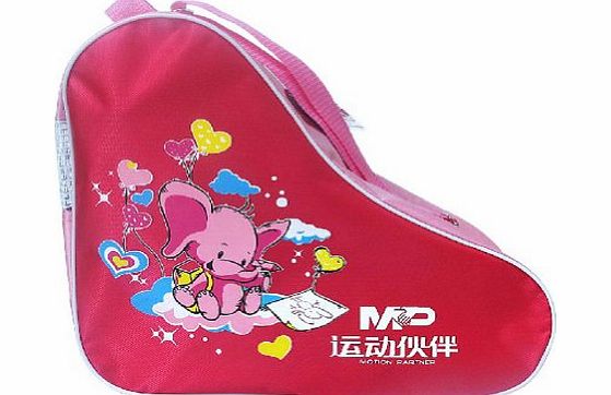 Panda Superstore Pink Cartoon Children Skate Roller Derdy Tote Ice Skate Carry Bag Roller Sack