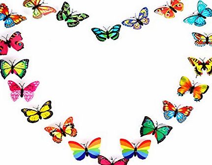 PANNIUZHE Butterfly Lights, PANNIUZHE 12PCS Flashing Colorful 3D Butterfly Wall Stickers for Girl Bedroom Baby Kids Toy Gift, Creative LED Small Lamp Night Light Stickers for Christmas Party Home Decor Room Dec