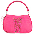 Paolo Bianchi Hot Pink Corset Hobo Leather Handbag