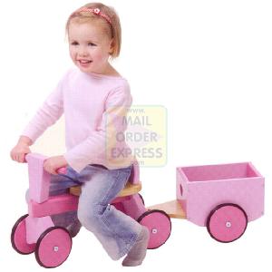 Papo Le Toy Van Pink Trike And Trailer