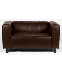 Compact Leather Sofa - Chocolate