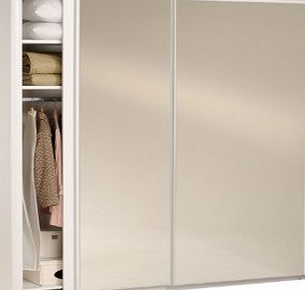 Maya Wardrobe 2 Sliding Doors/ One Mirror/ 200 cm with Particle Boards Plus Paper Foil, 202.9 x 217.3 x 61.4 cm / White