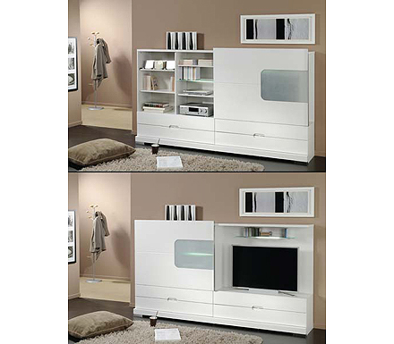 Parisot Meubles Focus You High Gloss TV Cabinet in White - WHILE