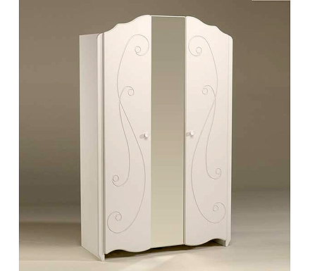 Polyanna White 3 Door Mirrored Wardrobe
