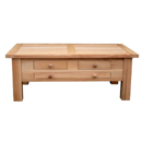 Park Lane Oak 3 drawer oblong coffee table