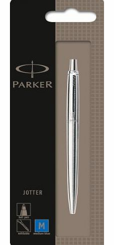 Parker Jotter Stainless Steel Chrome Trim Ball Pen (Blister Pack)