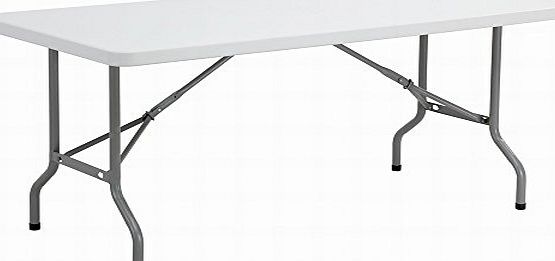 Parkland 6FT Folding Trestle Table, Folds in Half with Carry Handle