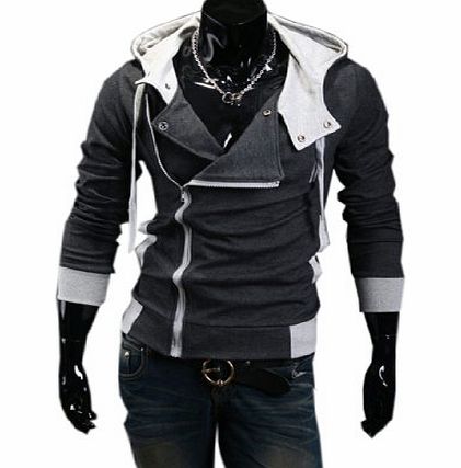Partiss Assassins Creed 3 Desmond Miles Hoodie Costume Top Coat Jacket Cosplay Hoody (XL, Dark Gray)