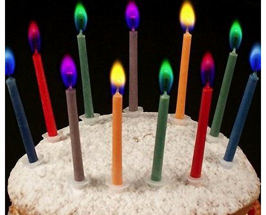 Angel Flames Coloured Birthday Cake Candles x 12