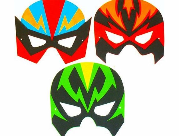 Party Bags 2 Go Super Hero Masks, 12 supplied