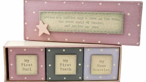 Party Savvy Baby Girl Keepsake Boxes - First Tooth / Curl / Bracelet