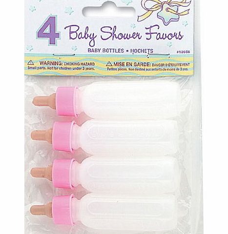 Partyrama Pink Baby Shower Theme Baby Bottles - Pack of 4