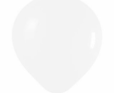 Partyrama Plain White 12 Inches Helium Quality Latex Balloons - Pack of 50
