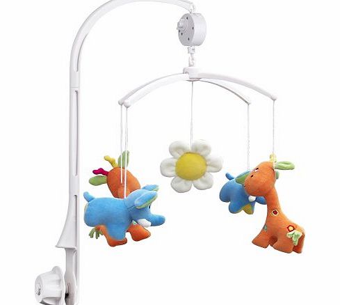 Patuoxun Baby Moblie Musical Cot Moblie Holder Arm Bracket Hanging Rotating Bed Bell For Baby Crib   Wind-up Music Box(1 Song, Dolls not included)--White