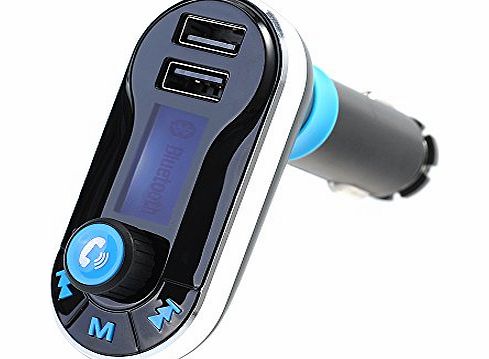 Bluetooth MP3 Player FM Transmitter Hands-free Car Kit Charger for iPod/iPhone, Samsung, iPad, Nokia and other mobile devices -Silver